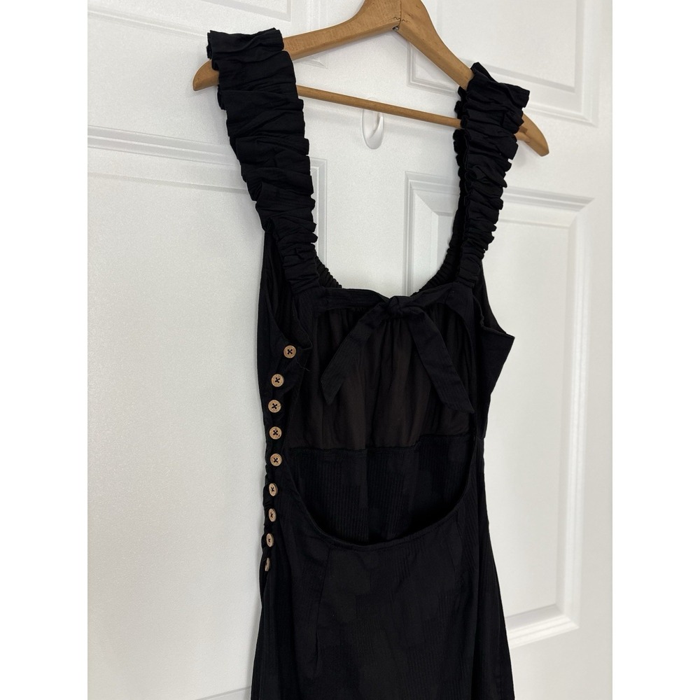 Free People Black At Dusk Midi Dress Size Med Boho 0284 - Picture 5 of 9